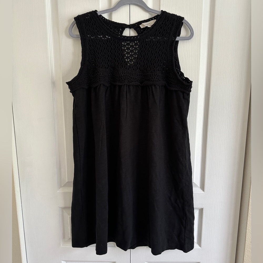 NWT LOFT Crochet Yoke Mini Dress - Picture 4 of 9